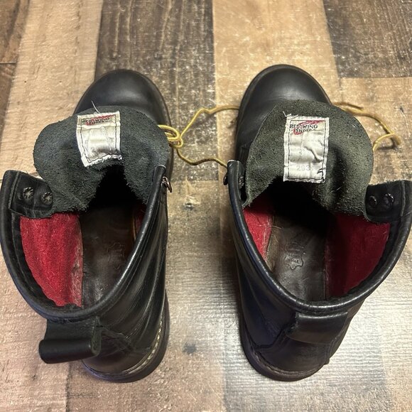 Red Wing 2930 Black Plain Toe Ice Cutter Lace Up Work Boots Mens 8 D - Picture 6 of 12